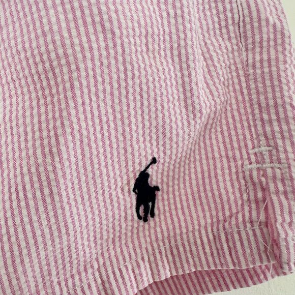 Ralph Lauren Sport Men’s Medium Pink White Striped Shorts Pull On - Picture 2 of 5